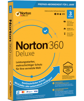 Norton 360 Deluxe 3 Geräte 1 Jahr + 25 GB MD (mit Abonnement) (deutsch)