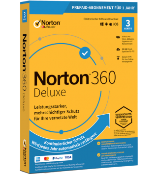 Norton 360 Deluxe 3 Geräte 1 Jahr + 25 GB MD (mit Abonnement) (deutsch)