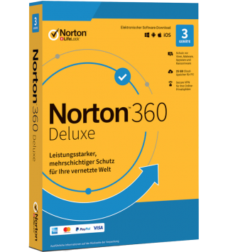 Norton 360 Deluxe 3 Geräte 1 Jahr + 25 GB MD (ohne Abonnement) (deutsch)