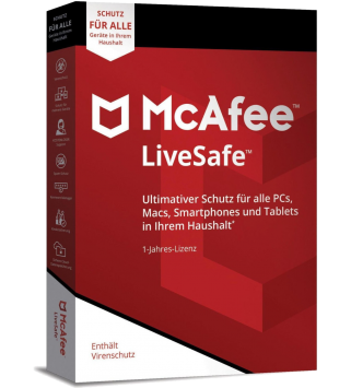 McAfee LiveSafe Unlimitiert Geräte 1 Jahr